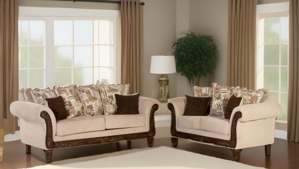 Helen Sofa and Loveseat Beige