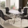 Rectangle Dining Set with Black Chairs 7PC