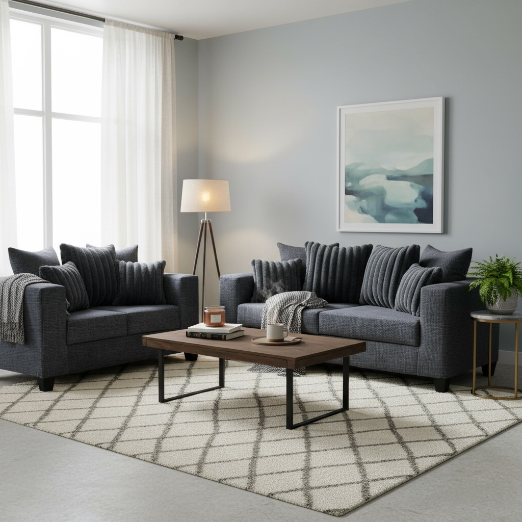 Sofa and Loveseat Charcoal 300