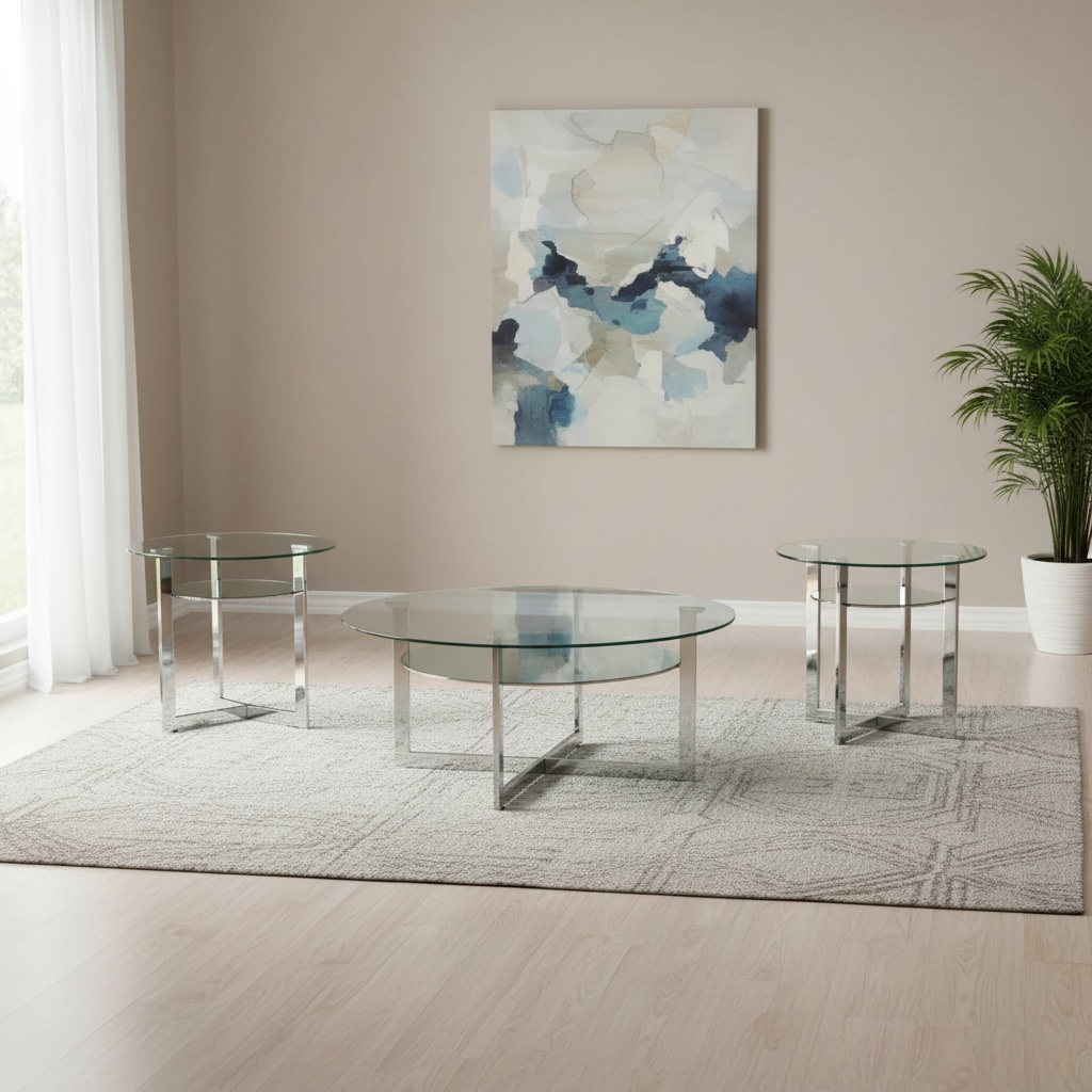 Emma 3PC Coffee Table Set Silver