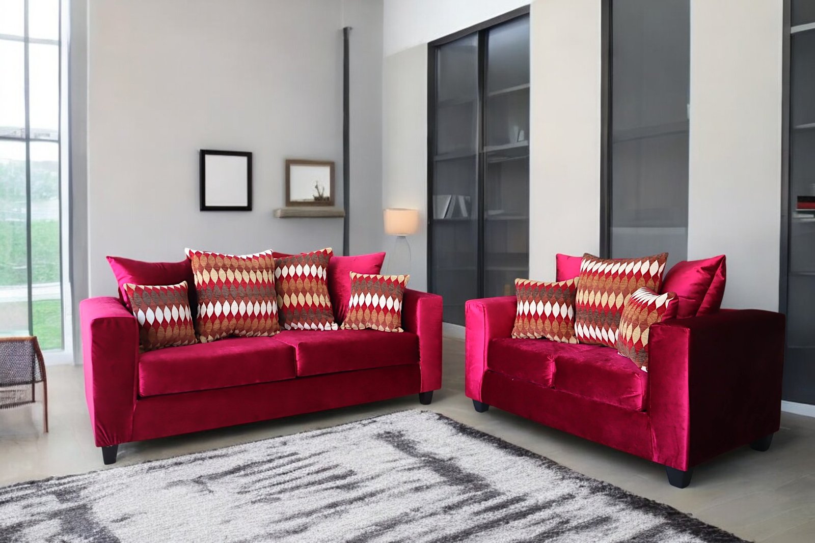 Sofa & Loveseat Burgundy