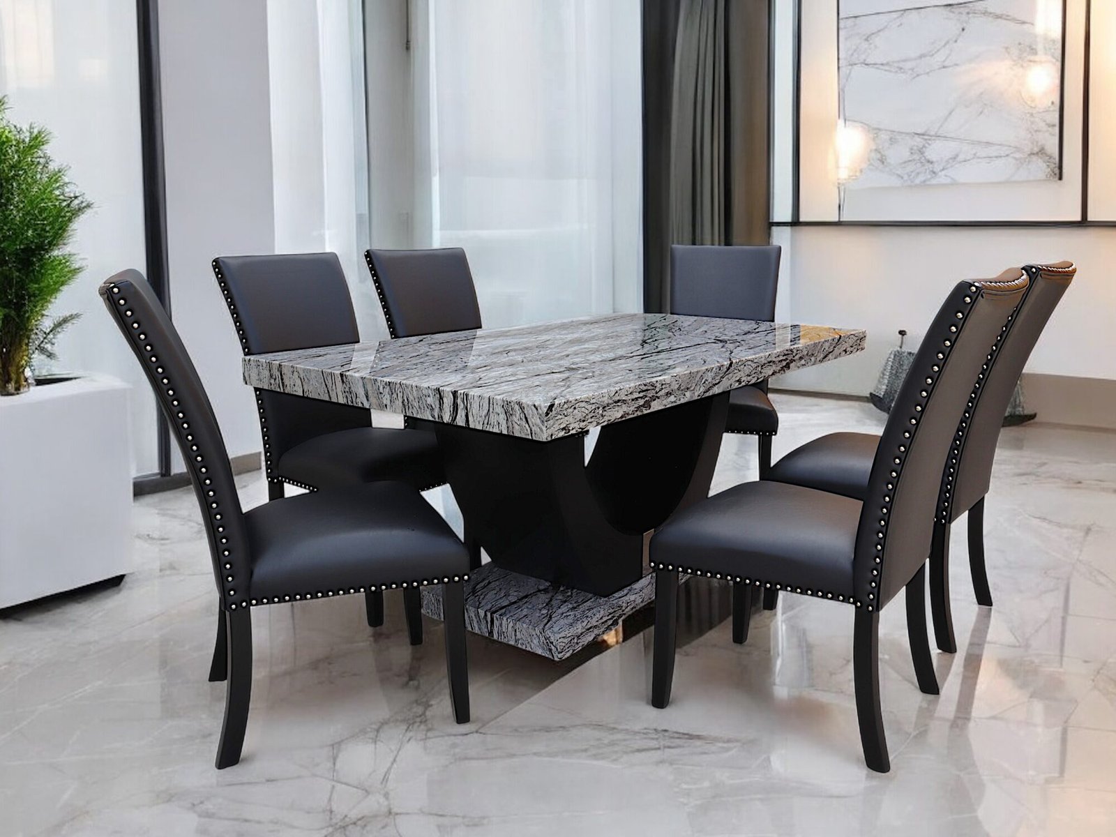 Viviana 7PC Dining Set Black