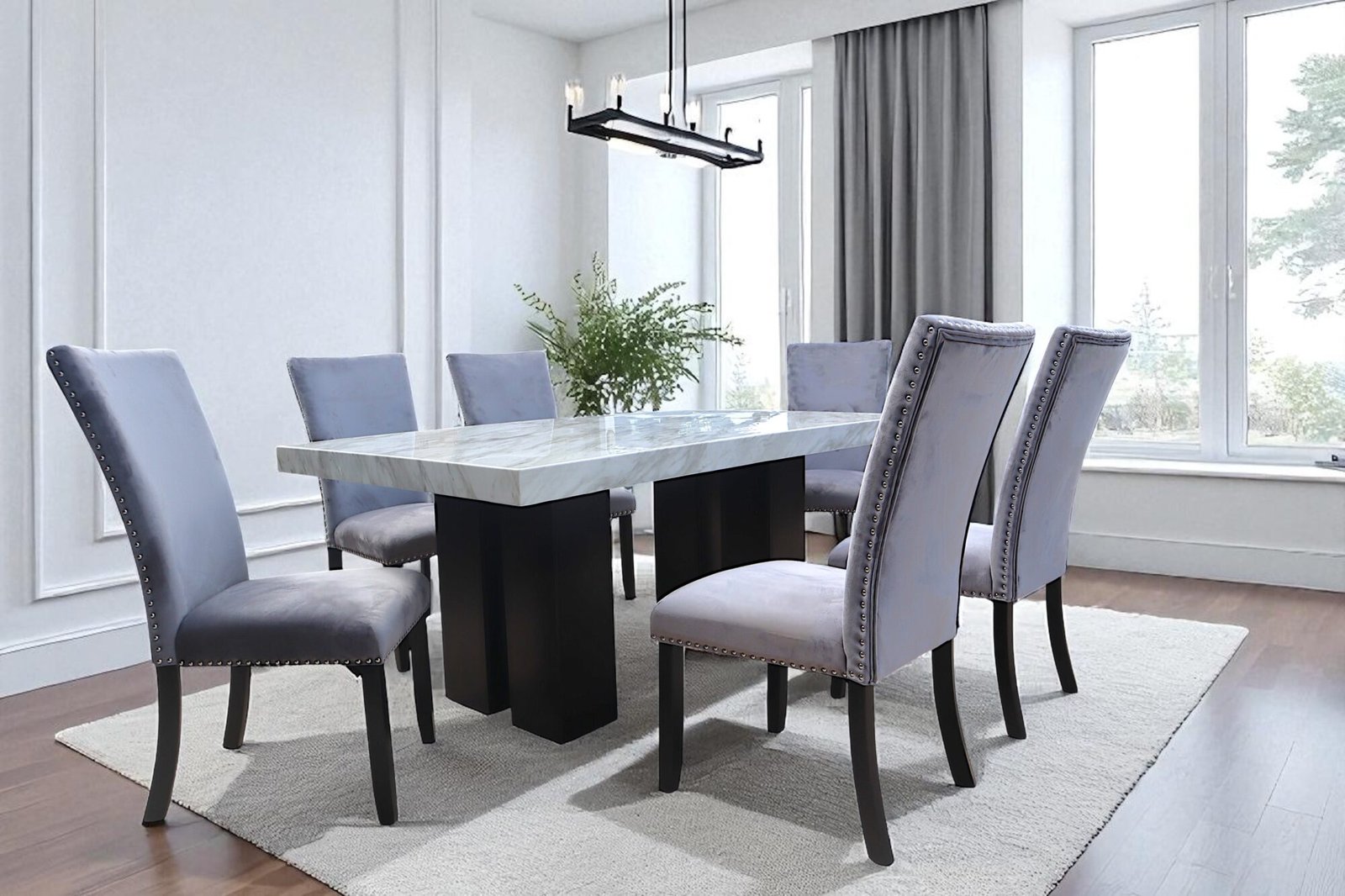 Axel 7PC Dining Set White Top
