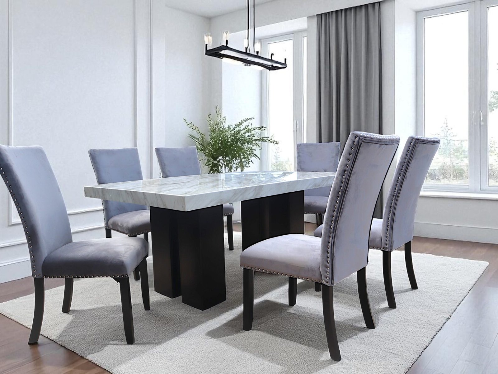 Axel 7PC Dining Set White Top