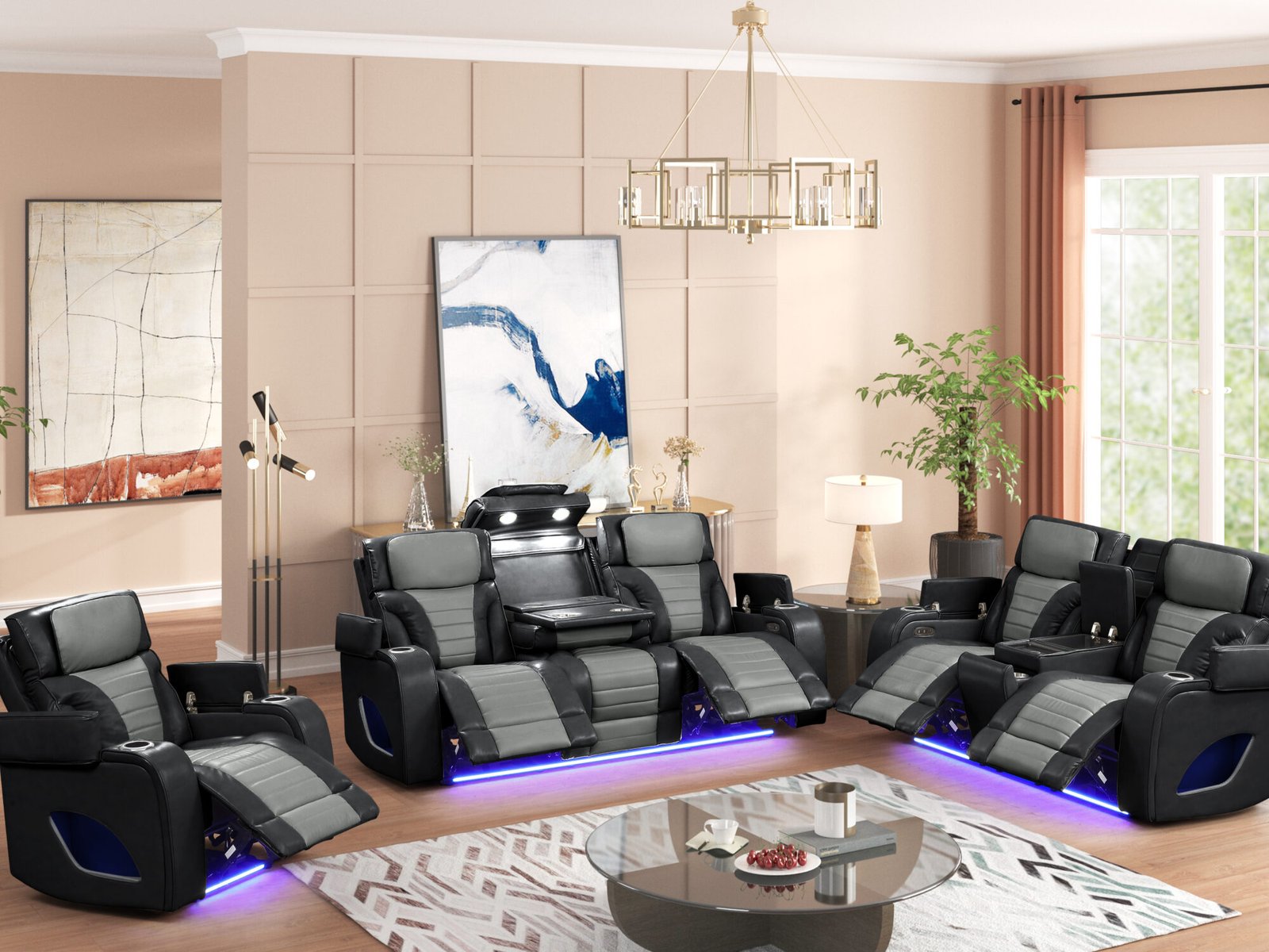 2-AAA_5111-2 copy Tyra 3 PC Power Recliner Black & Grey (COMING SOON)