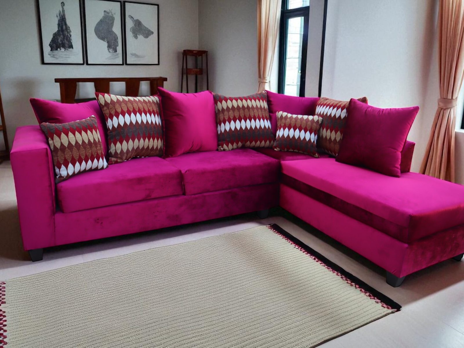 Sectional Burgundy